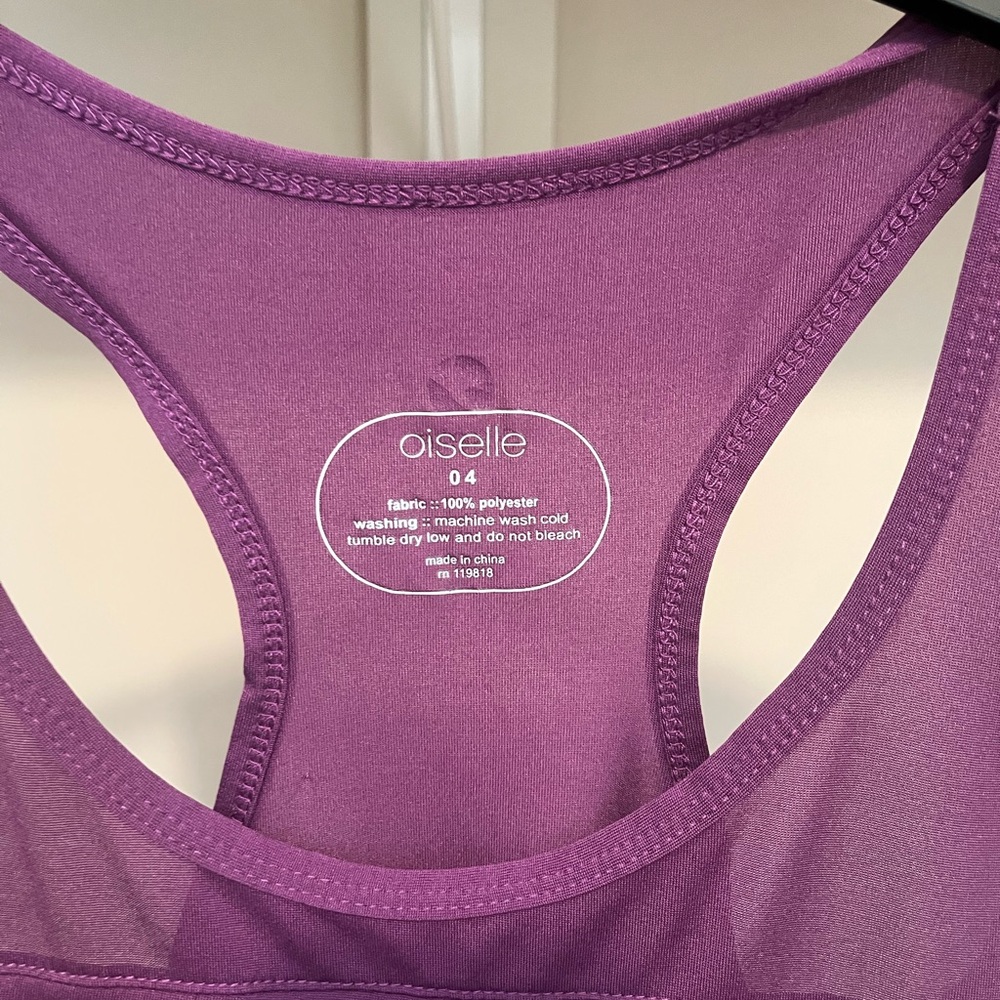Oiselle Purple Racerback Ruffled Tank Top - Picture 3 of 3